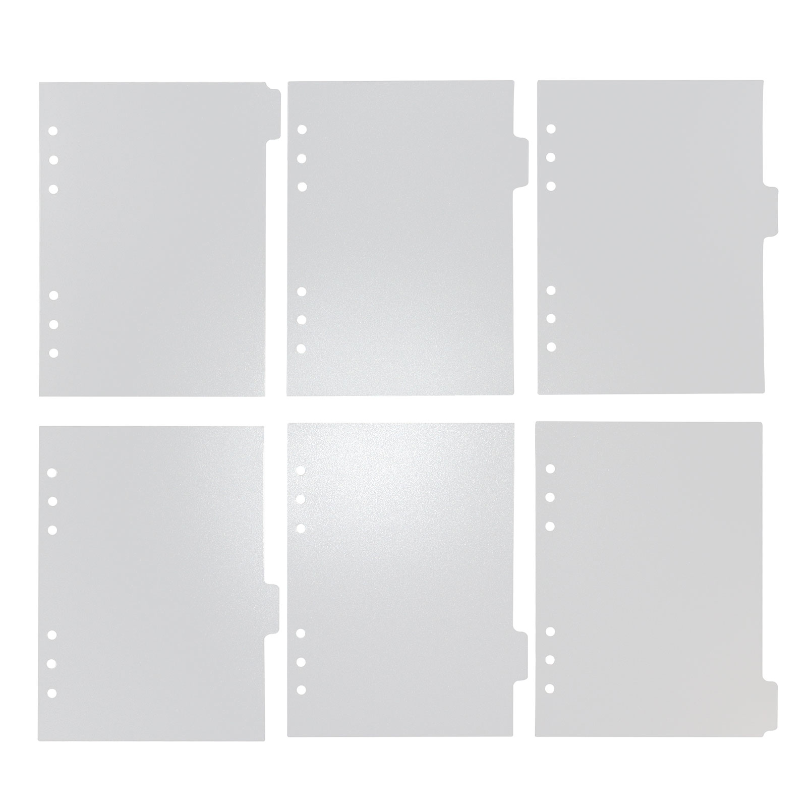 바인더 6 홀 저널 노트북 용 반투명 디바이더 Notepads A5 표준 크기 인덱스 디바이더